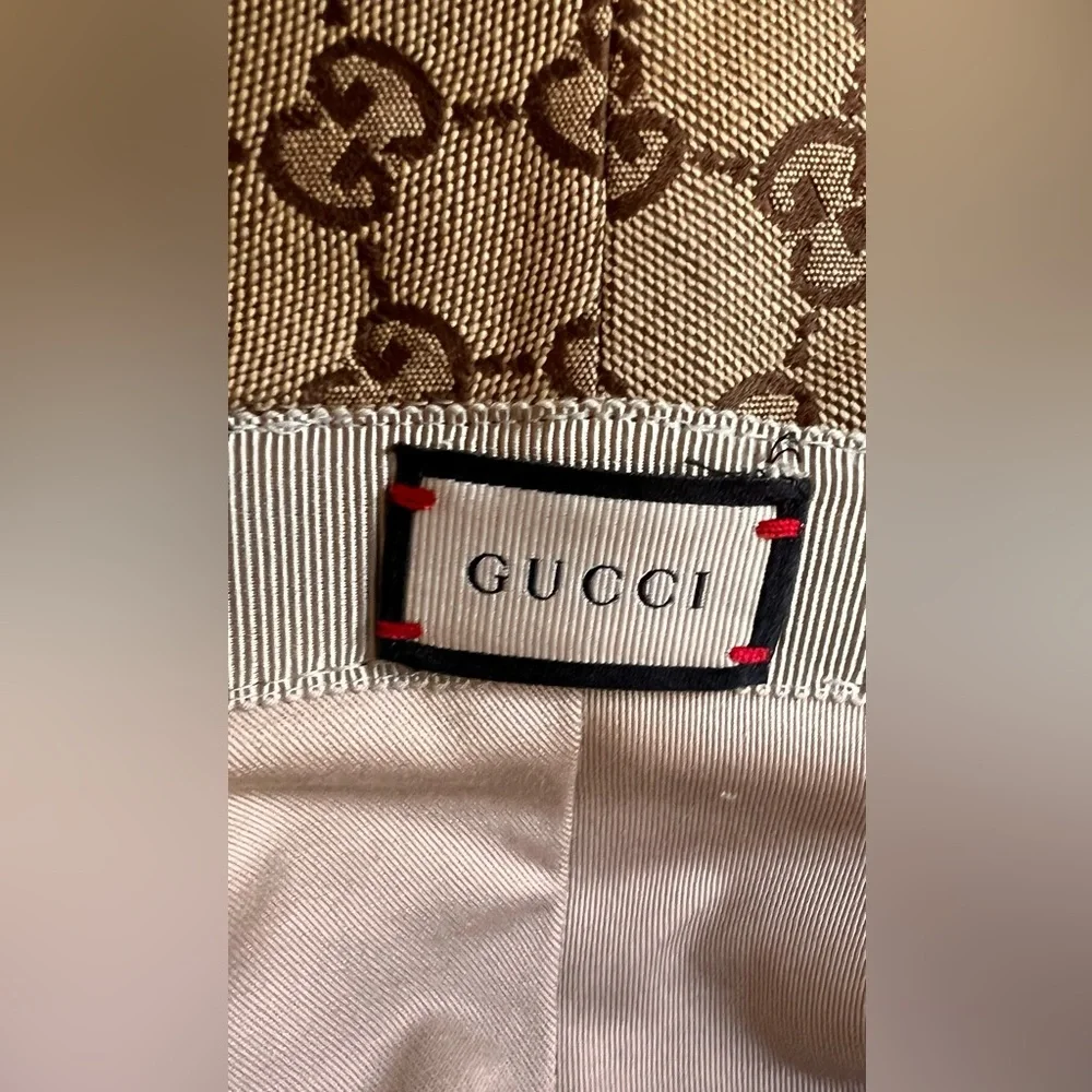 Gucci Tan and Brown Monogram Hat - Picture 7 of 15